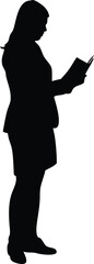 a silhouette of a woman standing and holding