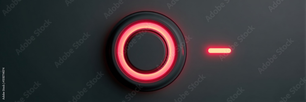 Aufkleber Ominous Glowing Reset Button on a Clean Surface Inviting Action and Contemplation in a Minimalist Setting