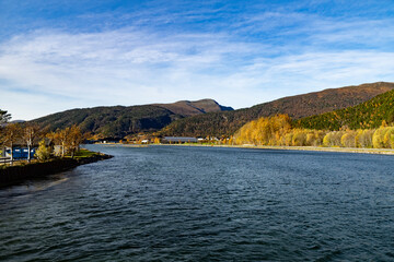 autumn landscape with lake