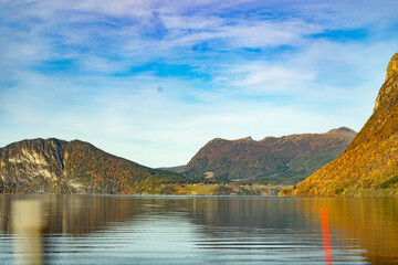 lake and mountains