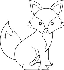Fox coloring page illustration
