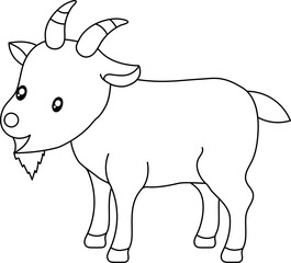 Goat coloring page illustration
