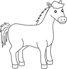 Horse coloring page illustration
