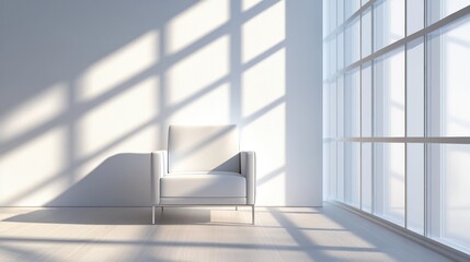 Obraz premium Sunlit room with a single armchair.