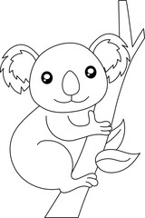 Koala coloring page illustration
