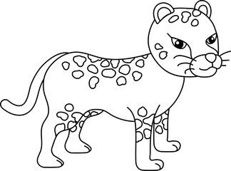 Leopard coloring page illustration
