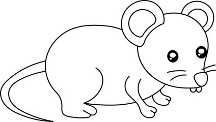 Mouse coloring page illustration
