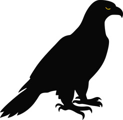 golden eagle sitting on the ground silhouette