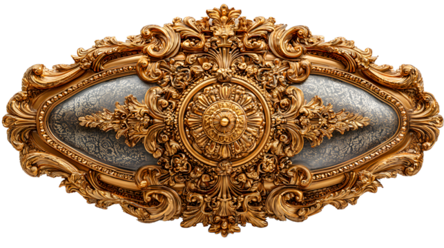 Ornate Gold Decorative Panel Rococo Style Interior Design Element