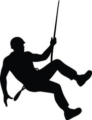 rappelling man vector silhouette 