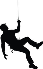rappelling man vector silhouette 