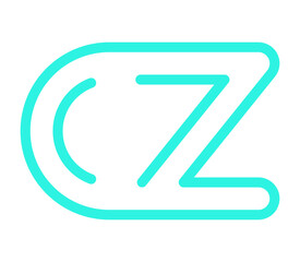 modern coding AZ monogram with clean lines and geometric shapes, symbolizing innovation, precision, and technical expertise for digital and tech branding. Editable outlines.