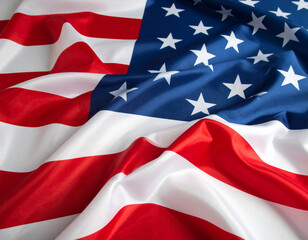Obraz premium A close-up of the American flag's fabric shows the texture and detail of this national symbol of unity.