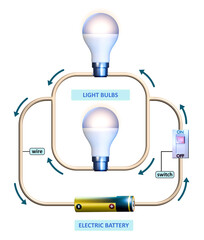 Parallel electric circuit diagram