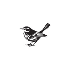 **"Bright Yellow Warbler Vector Silhouette: Cheerful Songbird Design Featuring Compact Body, Upright Posture, and Delicate Details in Clean, Minimalist Style for Crafts and Digital Art"**
