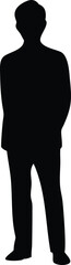 adult man stands silhouette