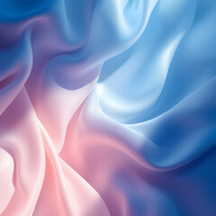 Obraz premium Flowing pastel blue and pink satin abstract background