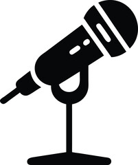classic microphone with a stand silhouette