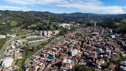 Guarne, Antioquia - Colombia. June 2, 2025. Aerial view with a drone. It is one of the 125...