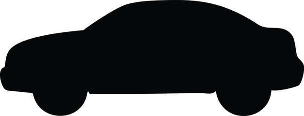 realistic car in profile silhouette 