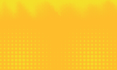 Fototapeta premium Bright yellow halftone background with a vibrant pop art feel, featuring gradient dot patterns and bold color. Perfect for energetic designs, comic themes, and creative promotional material.