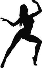 silhouette of a sexy dancer posing