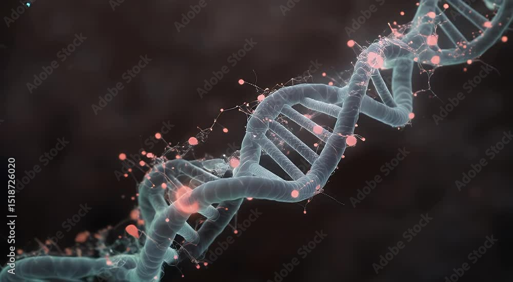 Aufkleber dna double helix: a mesmerizing 3d rendering of a dna double helix, showcasing its intricate structu