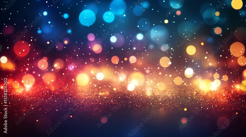 Poster shimmering bokeh lights create a mesmerizing background, merging vibrant colors and soft sparkles, i