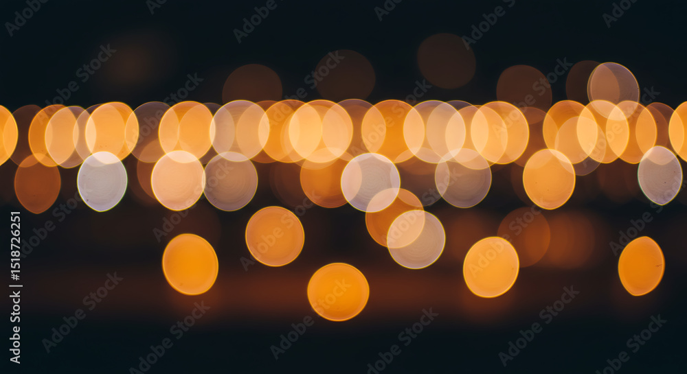 Poster abstract background of warm golden and white bokeh lights creating a soft, blurred, and festive atmo