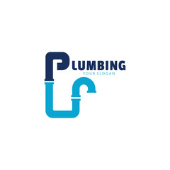 Flat Design Plumbing Vector Illustration
