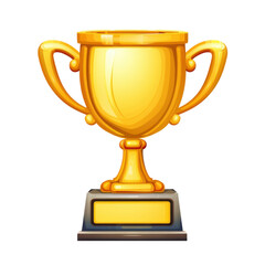 Shiny golden trophy with classic design, featuring two handles and sturdy base, symbolizes achievement and success in competitions. It evokes feelings of victory and celebration