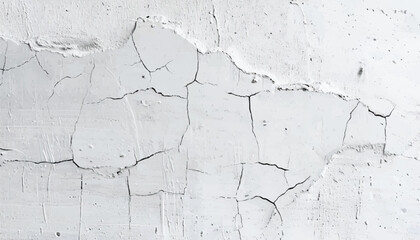 Obraz premium Concrete wall texture with Small Cracks. Close-up of a white wall with cracks. Cracked wall. 