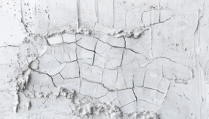 Concrete wall texture with Small Cracks. Close-up of a white wall with cracks. Cracked wall. 