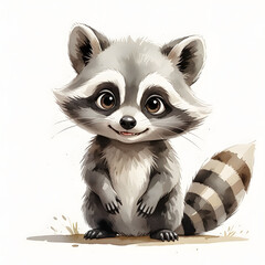 Adorable Watercolor Baby Animals, Generative Ai