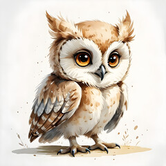 Adorable Watercolor Baby Animals, Generative Ai