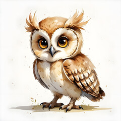 Adorable Watercolor Baby Animals, Generative Ai