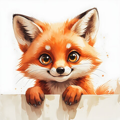 Adorable Watercolor Baby Animals, Generative Ai