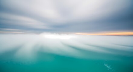 Fototapeta premium Serene Ocean Horizon: Abstract Water and Sky for Tranquility and Inspiration