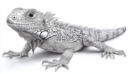 Fototapeta premium Gray Iguana Profile