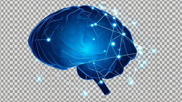 Digital AI electronic brain. motion video.