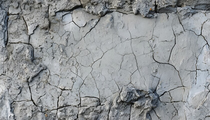 Cracked concrete wall texture background. Rough dirty surface. Cracked damaged wall. Grey cement background. 
