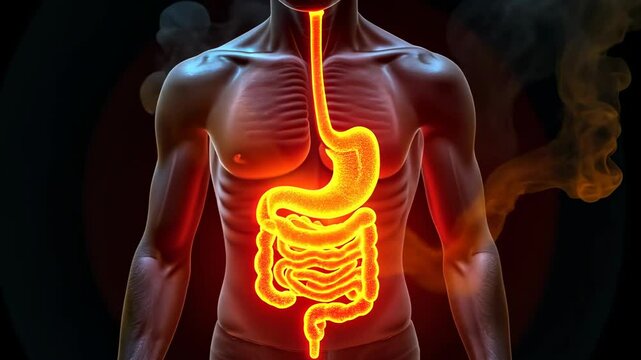 Stomach pain, abdominal cramps, digestive disorders. Gut health. Intestines inflame causing severe discomfort. Gastric relief improves meal digestion. Nutrient absorption effects overall wellness.