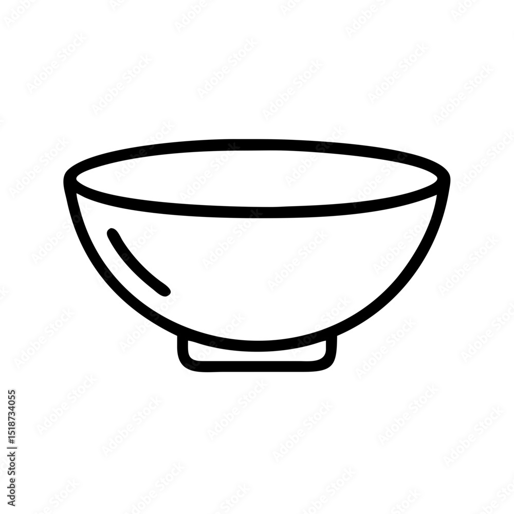 Poster simple graphic of a bowl with a small base and a rounded shape in a minimalist style drawing design