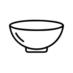 Simple graphic of a bowl with a small base and a rounded shape in a minimalist style drawing design
