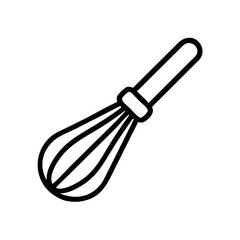 A simple graphic of a cooking tool with a handle and looped wires for mixing ingredients nicely today