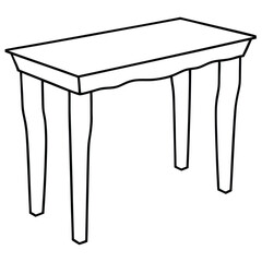 Illustration of a console table isolated on transparent background
