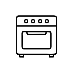 Obraz premium A simple outline drawing of a kitchen appliance with four circular controls on the top panel