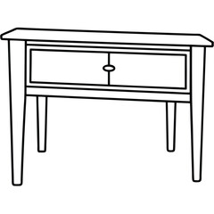 Illustration of a console table isolated on transparent background