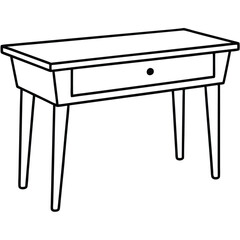 Illustration of a console table isolated on transparent background