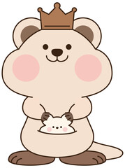 Fototapeta premium Noble Quokka with Bronze Crown